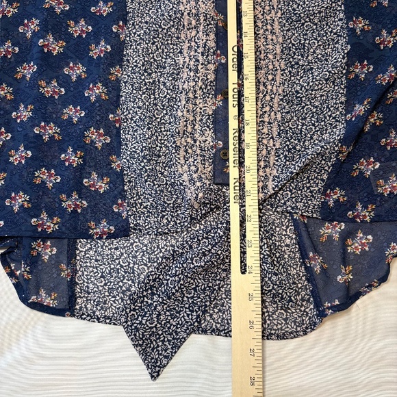 Knox Rose Sleeveless Floral Sheer Tie Front Top Size Small - Picture 4 of 8
